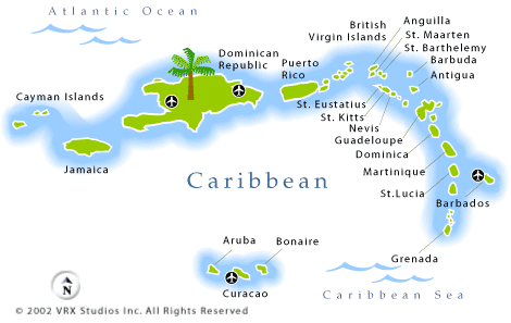 Map of The Caribbean
