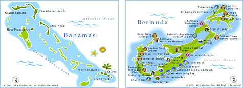 Map of The Bahamas &amp; Bermuda